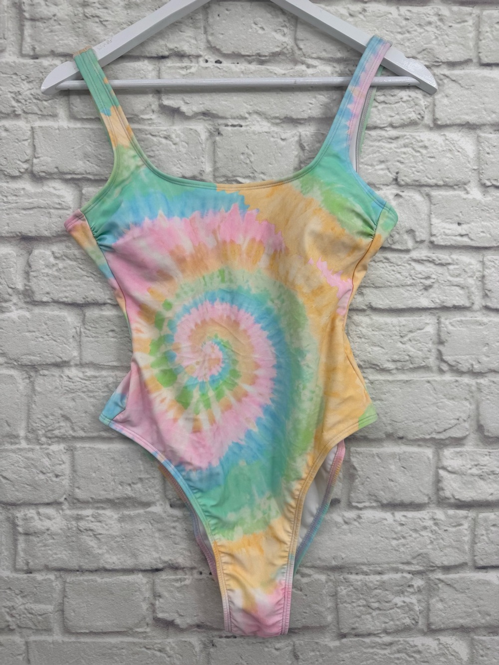Stoney Clover Lane x Target Rainbow Tie Dye One Piece Swimsuit Small S Pastel Y2